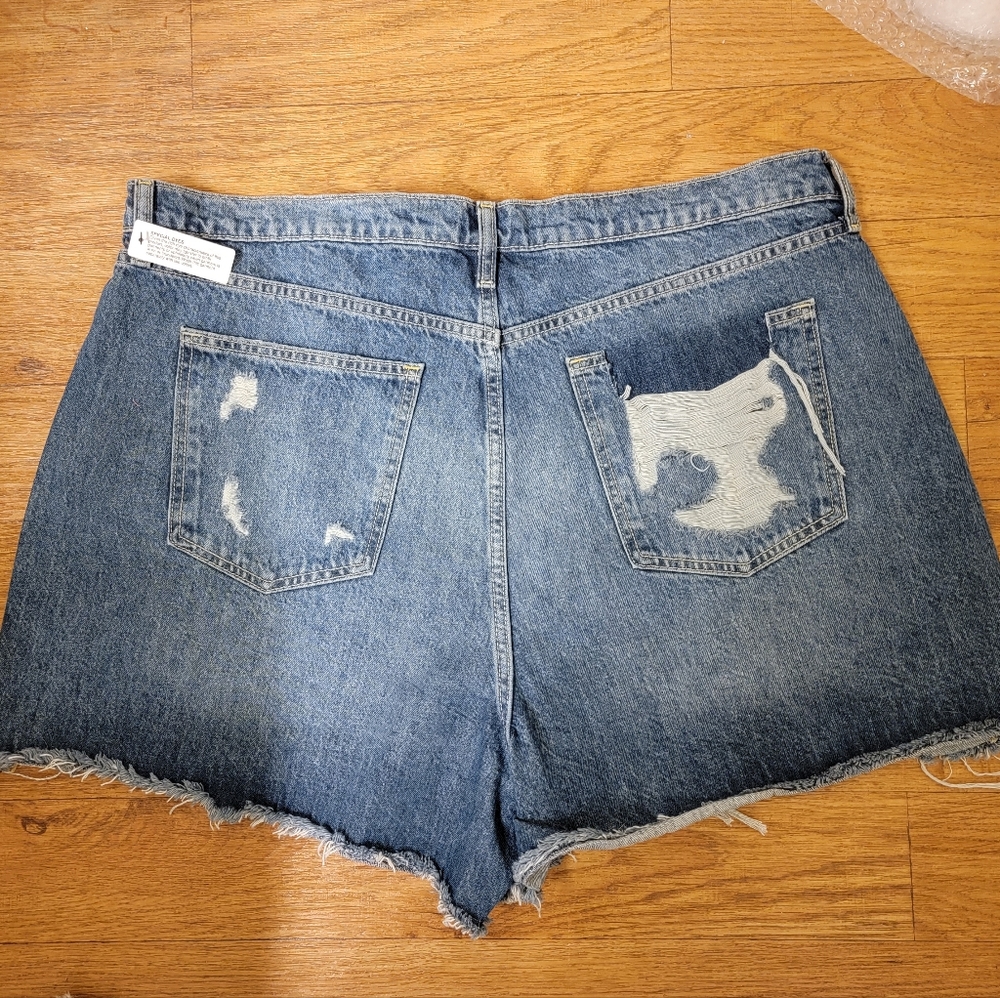 Arizona High Rise Ripped Denim Shorts - Picture 2 of 8